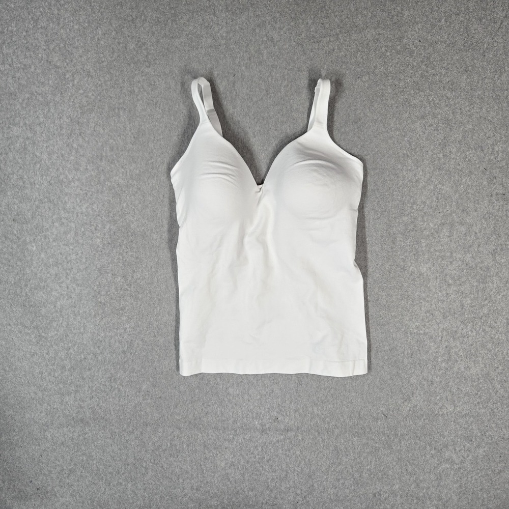 Shapermint Women Top 2XL White Essentials Longline Shelf Bra Tank Adjustable